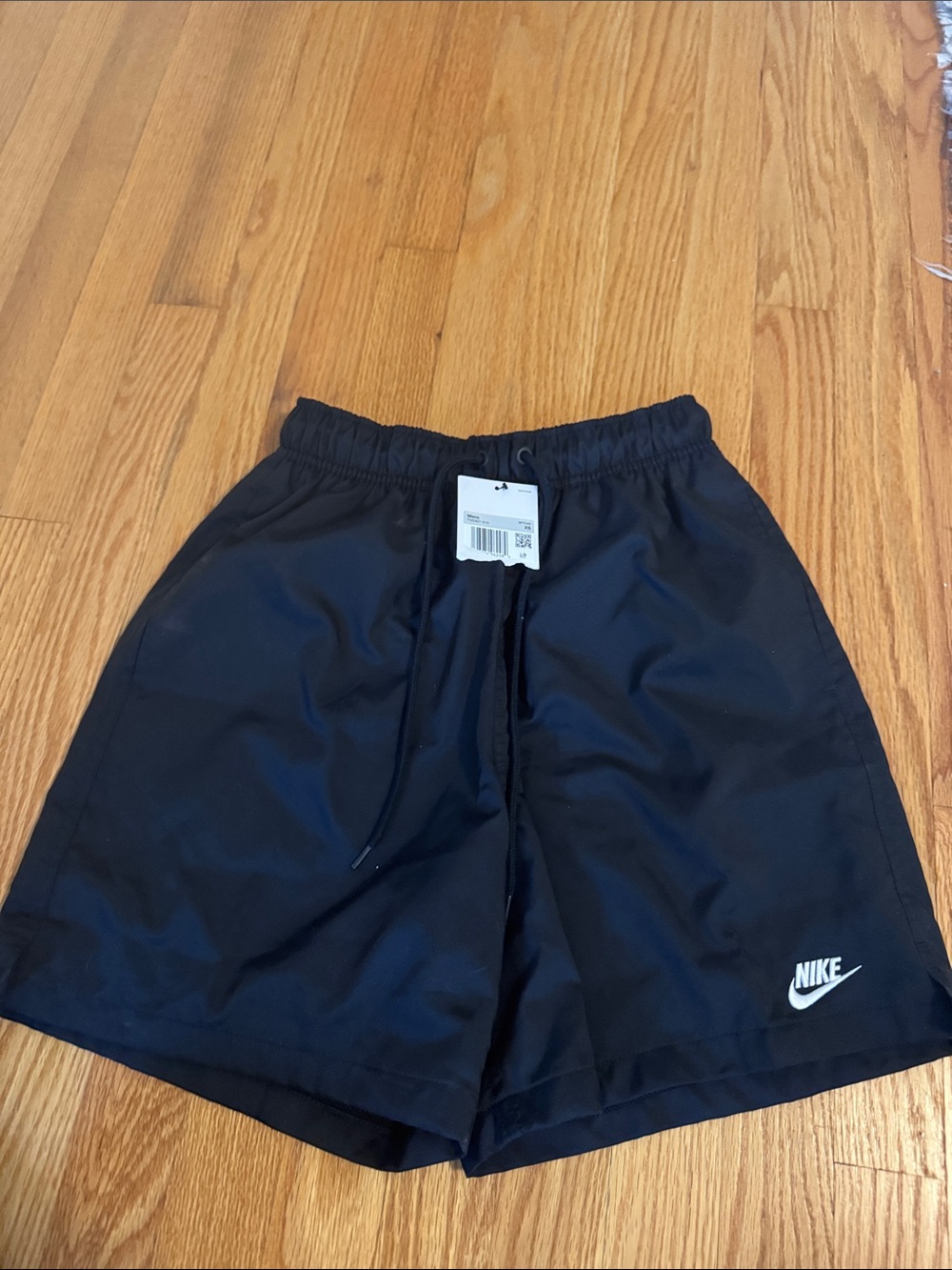 Nike Black Athletic Shorts with White Swoosh
